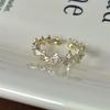 Li Luo Vintage Gold Gebürsteter 925 Sterling Silber Verstellbarer Damenring
