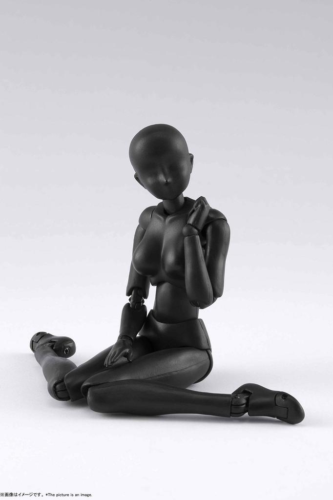 TAMASHII NATIONS DX SET 2 Black Color 135mm Movable Figure S.H.Figuarts Body-chan (Solid Ver.) Approx. ABS&PVC
