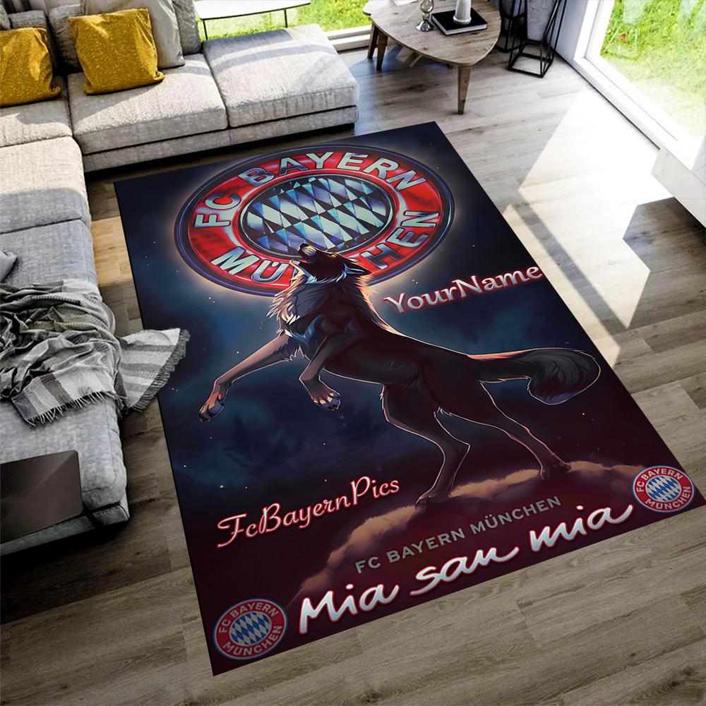 Bayern Munich Personalized Name Carpet Suitable for Foyer Dining Room Dormitory Entryway Anti-slip Rug Anime Office Decor Perfect Gift for Women/Men