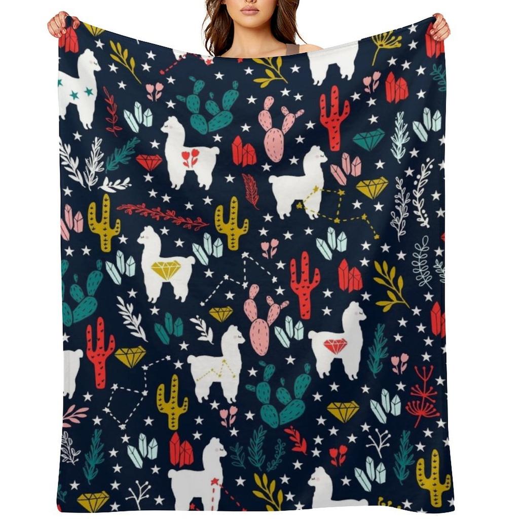 Funny Alpaca Throw Blanket for sofa Sofas Cute Beautifuls Blankets