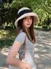 Japanese Cotton And Linen Big Eaves Bucket Hat For Women'S Summer Outdoor Sun Protection, Small Foldable Sun Hat