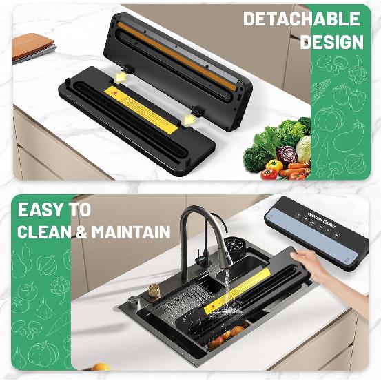 MAXDONE Vacuum Sealer Machine Food Vacuum Sealer for Food Storage Food Sealer Machine 6-in-1 for Dry/Moist Modes, Compact Design with 10 Vacuum