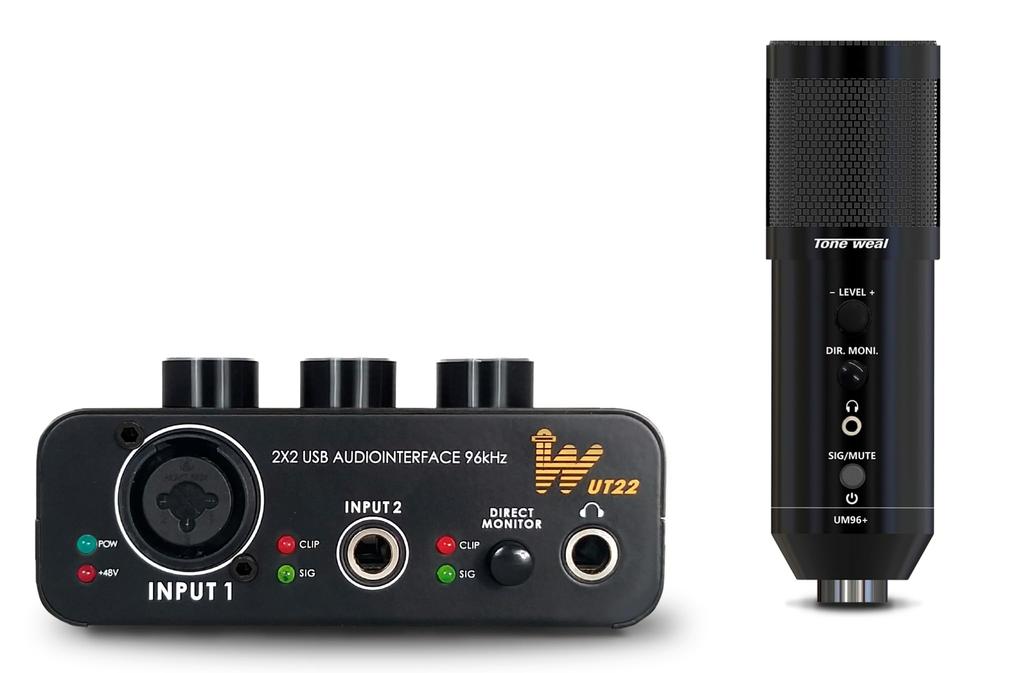 TONE WEAL UT22 USB Audio Interface High Resolution XLR Microphone Preamp Instrument Headphone ASIO4ALL Compatible with – 24-bit/96kHz,