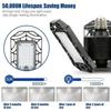 360 Degree LED Garage Lights E27 40/60/80W Deformable Ceiling Lights 3 Panel Adjustable for Garage Ceiling Workshop