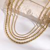 Gold Plated Chain Necklace Stainless Steel Chunky Chain Hip Hop Twisted Rope Chain  For Women Men