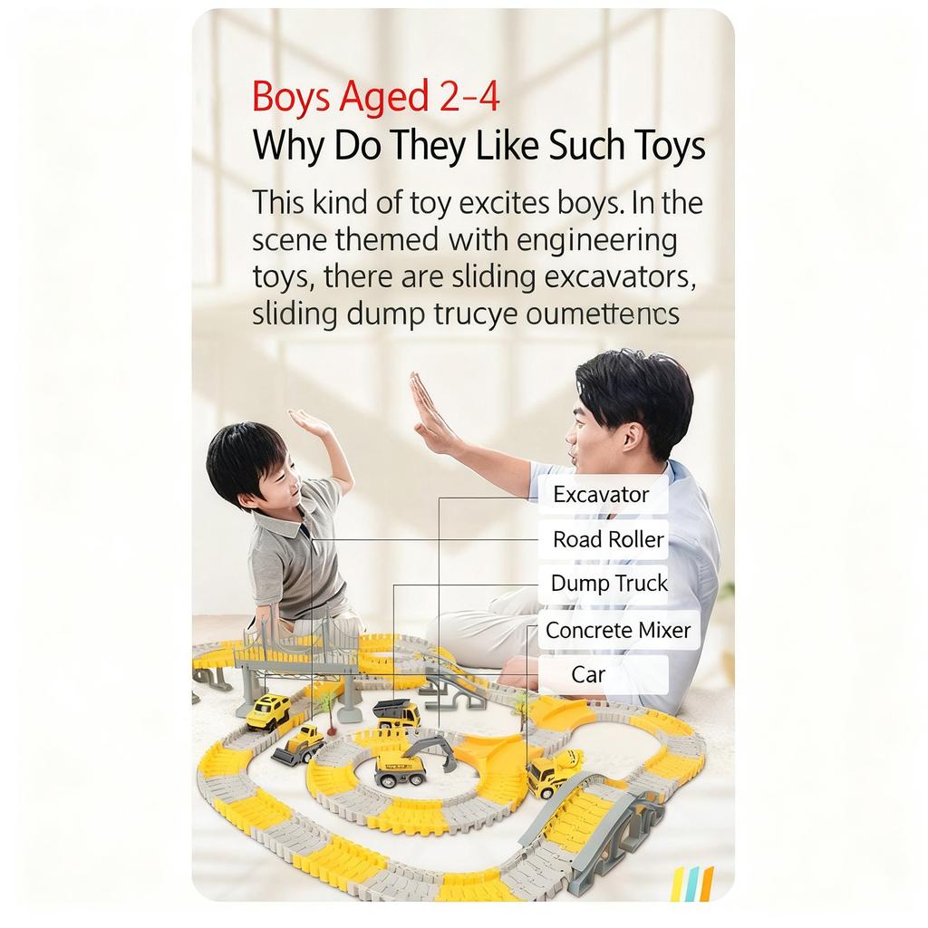 Children'S Educational Toys, Versatile Assembly Electric Engineering Track Car, Toy Car, Diy Car, Small Car