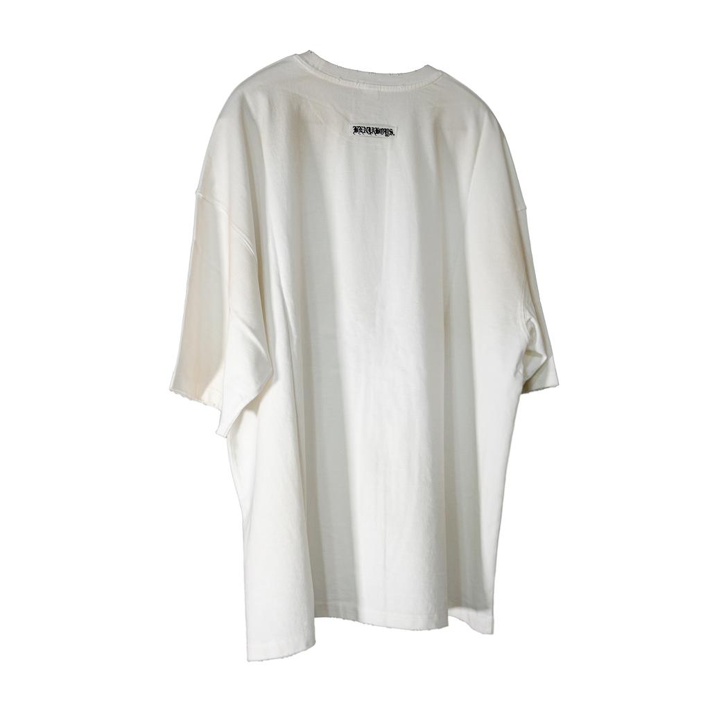 Benjaboijeu 1 [Draft] White Oversized Damaged Short Sleeve