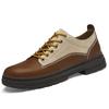 Foreign Trade Large Size Men's Autumn Cowhide Retro Handmade Leather Shoes Comfortable Business Leather Shoes Color Matching Casual Shoes Men