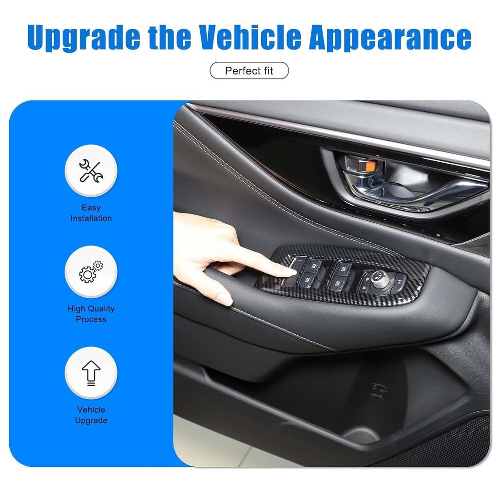 Window Lift Switch Panel Cover Trim for Subaru Outback 2021-2023 Accessories, ABS Car Window Glass Lift Switch Button Frame Cover Decor 4Pcs (not fit