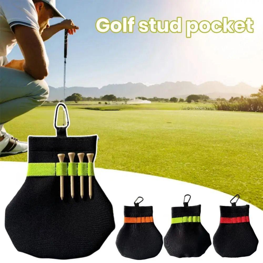 With Metal Clip Golf Ball Tee Holder Spacious Golf Ball Pouch Golf Stud Pocket Valuables Storage