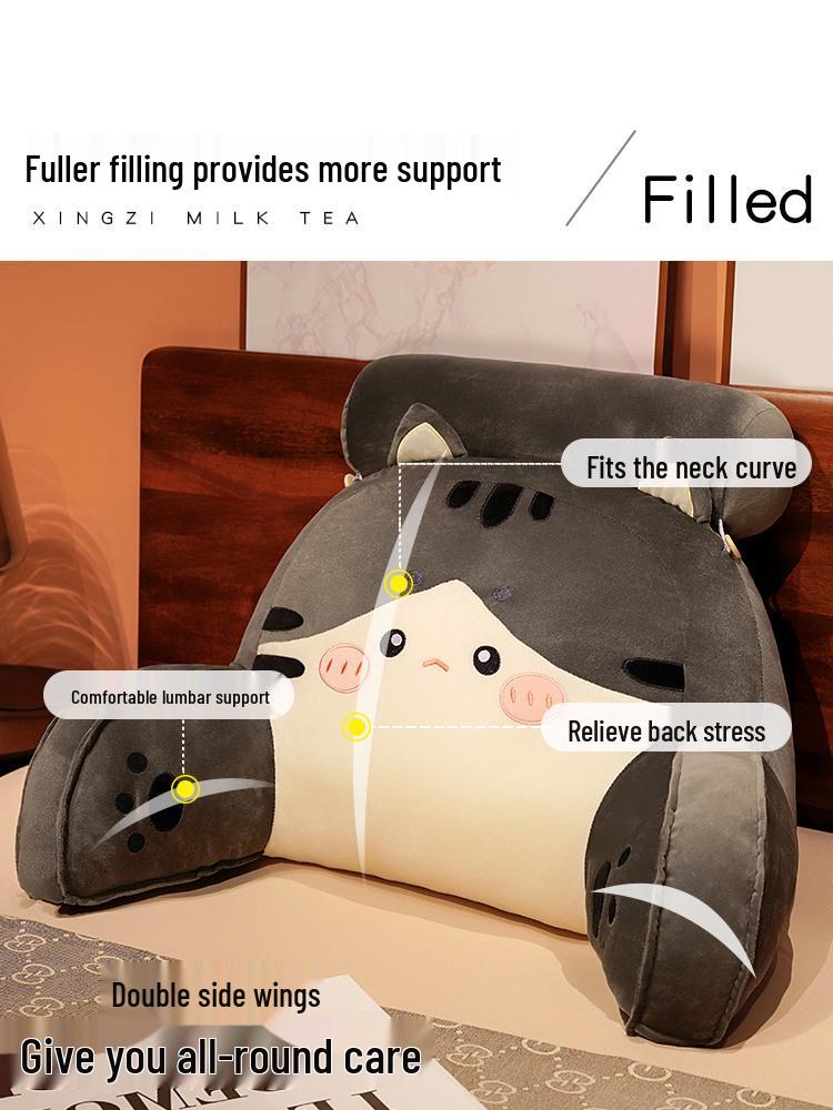 Cartoon Headboard Large Backrest Pillow for Student Dormitory: Soft Sofa, Bed, or Bay Window Reading and Lumbar Support Cushion