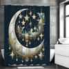 Moon Pendant Shower Curtain, Bathroom Decorative Shower Curtain, Waterproof Shower Curtain with Hooks