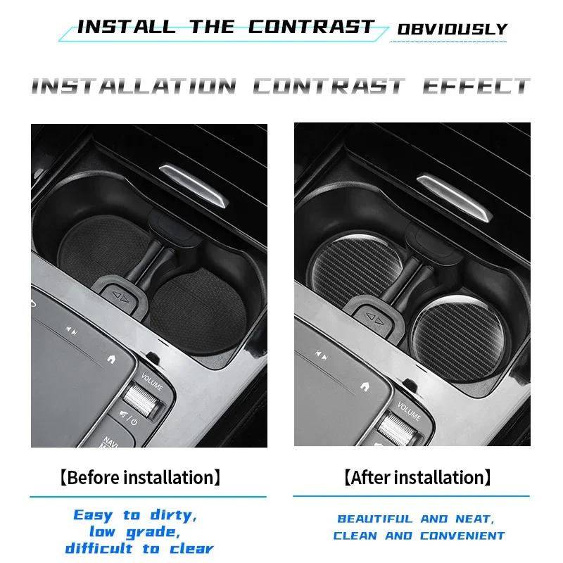 2 Peças Emblemas de Carro Tapete para Porta-Copos Couro Acessórios Para Porsche Cayenne Panamera Macan 911 718 Taycan Boxster Cayman 918