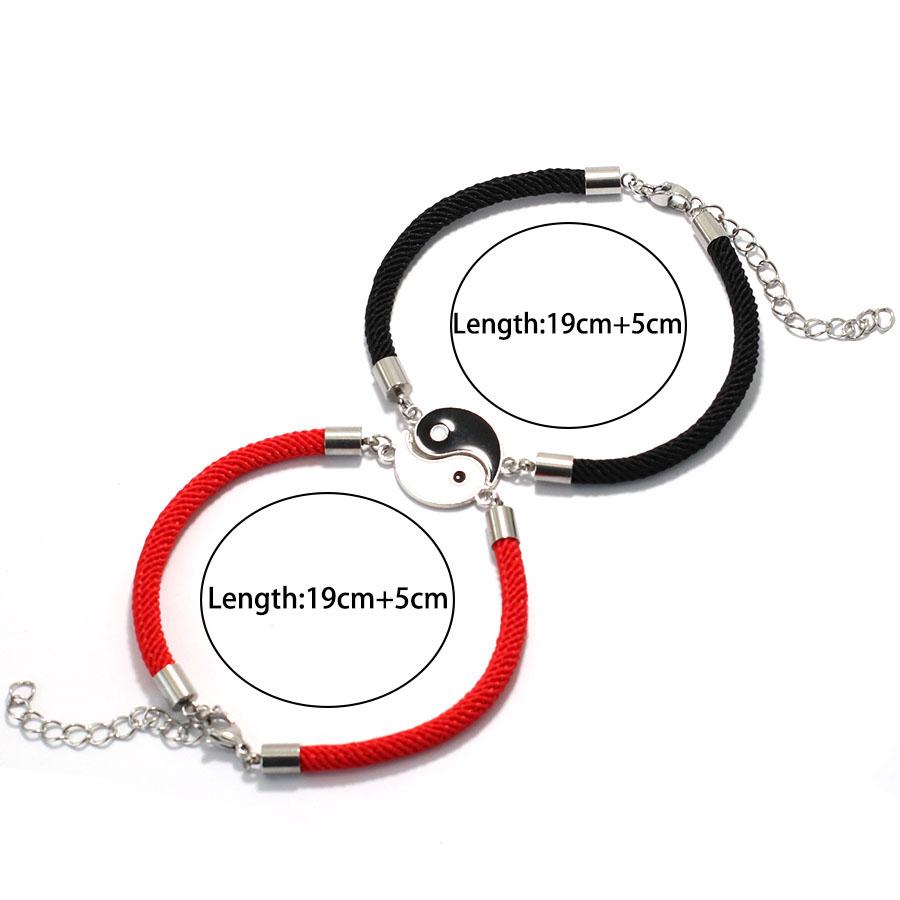 Woven Bracelet Set Men Women Yin-Yang Adjustable Braclet Chinese Style Tai Chi Eight Trigrams Braslet Gift for Lover Bestie