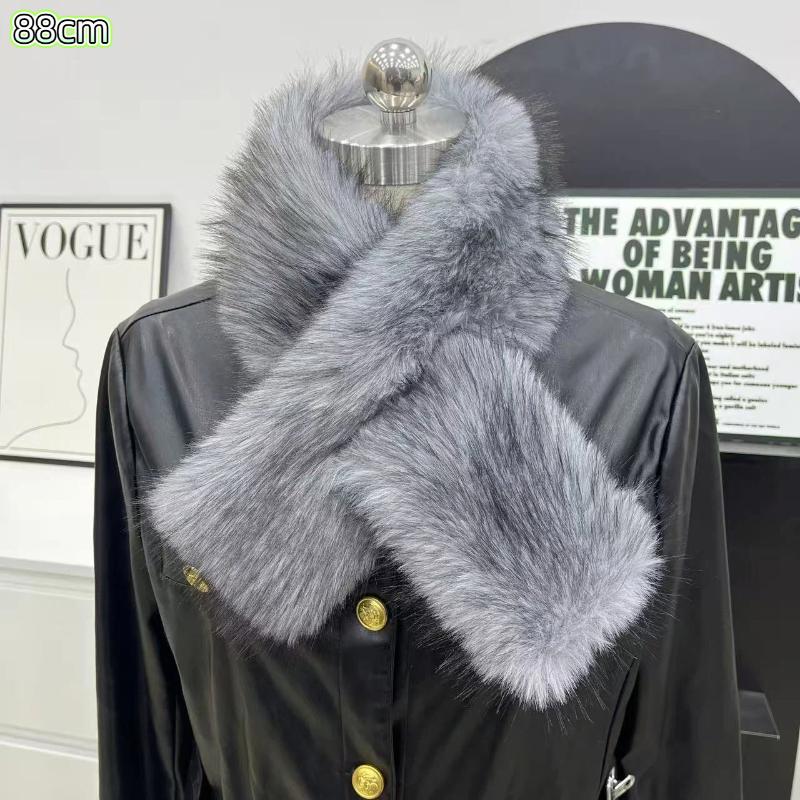 

Fake Fur Long Scarf Soft Plush Fur Decor Winter Fluffy Warm Scarf Thick Luxury Wraps Shawl For Women as the picture