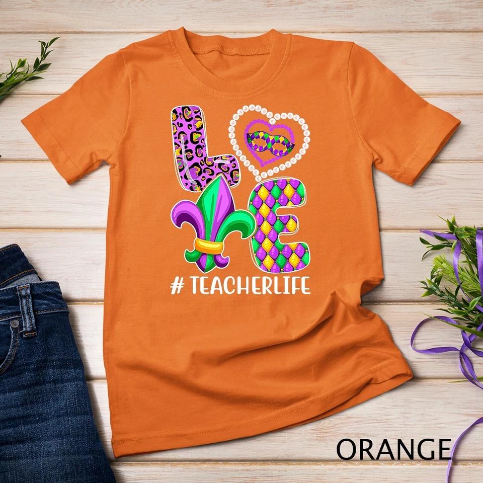 Funny Teacher Mardi Gras Family Matching Outfit T-Shirt Unisex T-shirt 5 S