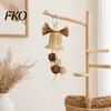 Parrot Toy Rattan Woven Toy, Bell Bird Chew Chewing with Bells or Balls, Cage Accessories for Cockatiels Budgies Small Medium