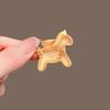 Chinese New Year Enamel Yuanbao Horse Brooch Metal Zinc Zinc Alloy Animal Lapel Pins Zodiac Pony Pin  Friends
