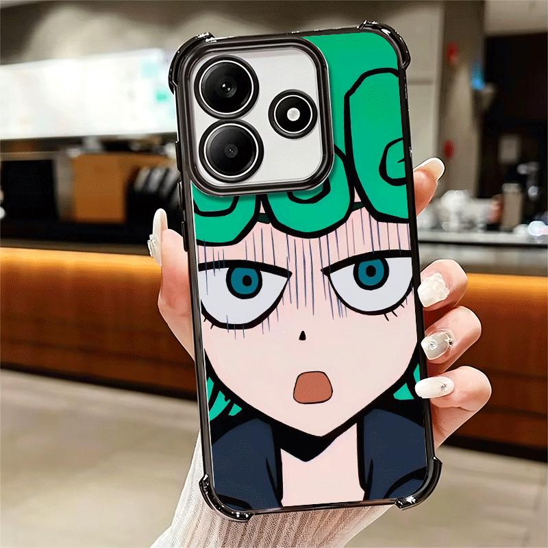 One P-Punch-Mans Tatsumaki Soft Phone Case For Xiaomi Redmi Note 14 15 Pro Plus 13 12 11S 11T 5G 10 9S 9 Plating Anti-Fall Funda