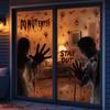 Bloodstained Handprint Halloween Static Cling Decal Spooky Party Door Stickers  Glass Mirror