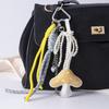PU Leather Mushroom Decor Pendant Fashion Series Pearl Chain Student Backpack Woven Rope Decoration Accessories Bag Charm