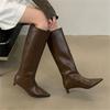 Aneikeh Podzim Zima Sexy Ženy Kozačky nad kolena Street Styl Špičatá špička Tenké Nízké podpatky Běžné Party Boty Dlouhé Botas Mujer