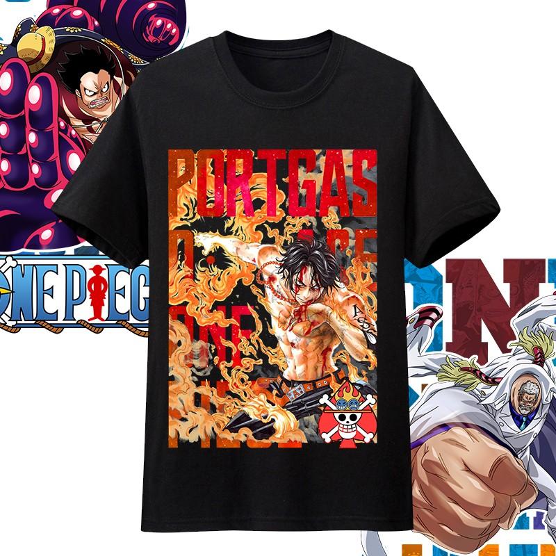 One Piece Anime Character Printing Oversized Cotton Tshirt Men and Women Comfortable Y2K Childrens Clothing Summer Trend Tees
