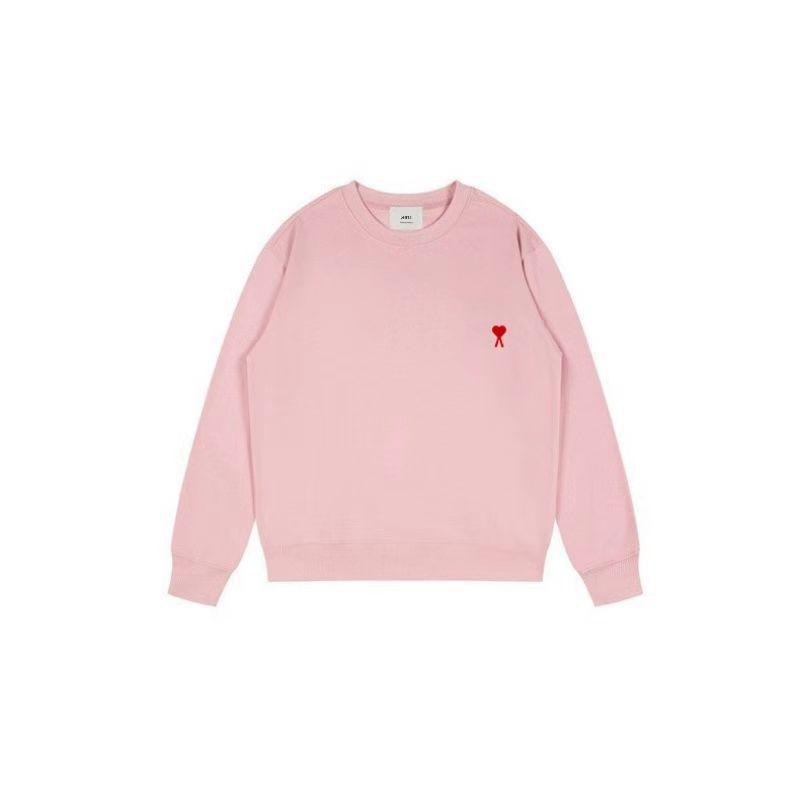 Men's Casual Heart Embroidery Hoodie - Trendy, Loose-Fit Round Neck Couples Top
