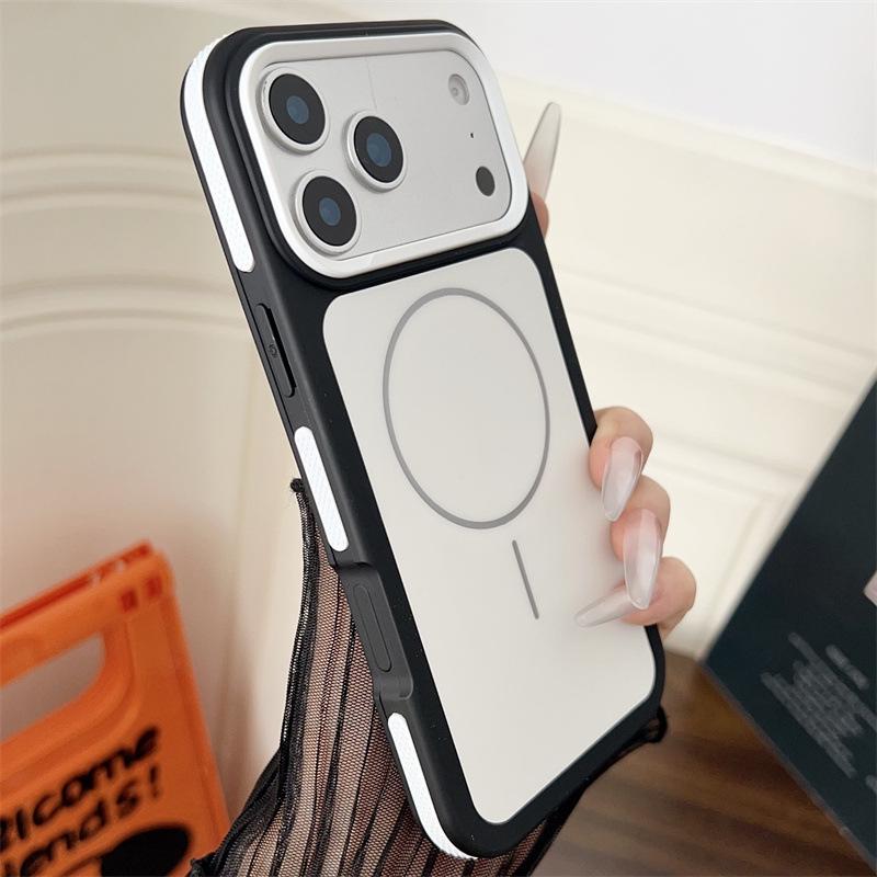 Dual-Color Magnetic Phone Case for iPhone 17 Pro Max Skin Feel, Compatible with iPhone 14/13/15/16.