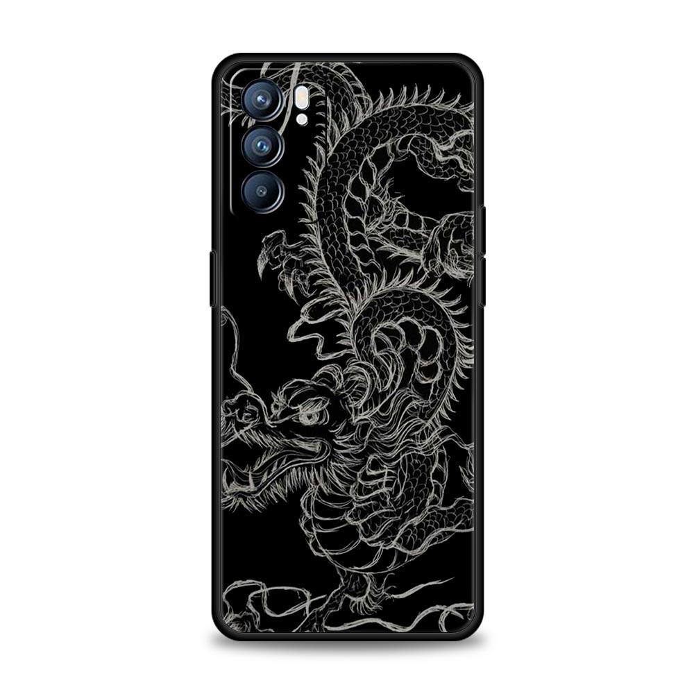Dragon Fashion Phone Case For Oppo Find X5 A54 A53 A52 A9 2020 A15 A95 A16 A76 A74 A12 Reno7 SE Reno6 Pro Plus 5G Soft TPU Cover