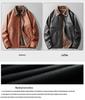 Nouvelle veste épaisse en daim pour homme - Automne/Hiver Cuir PU Décontracté d'affaires, Manteau à col carré Tendance