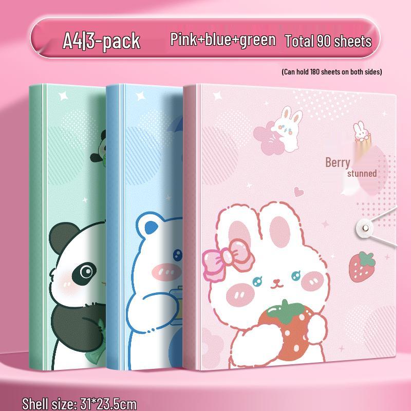 A4 Multi-Layer Transparent Document Folder with Loose-Leaf Inserts for Students