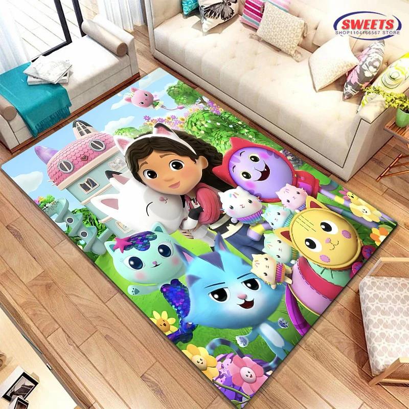 Covor Disney Gabbys Dollhouse, Covor pentru Living Dormitor, Covoraș Decorativ pentru Canapă Bucătărie, Covoraș de Ușă pentru Copii Antiderapant de Podea Durabil, Cadou