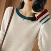 Round-neck Sweater Loose Korean-style Plus-size Pullover Fashionable Solid-color Loose Knitted Sweater Long-sleeved Top for Autumn and Winter