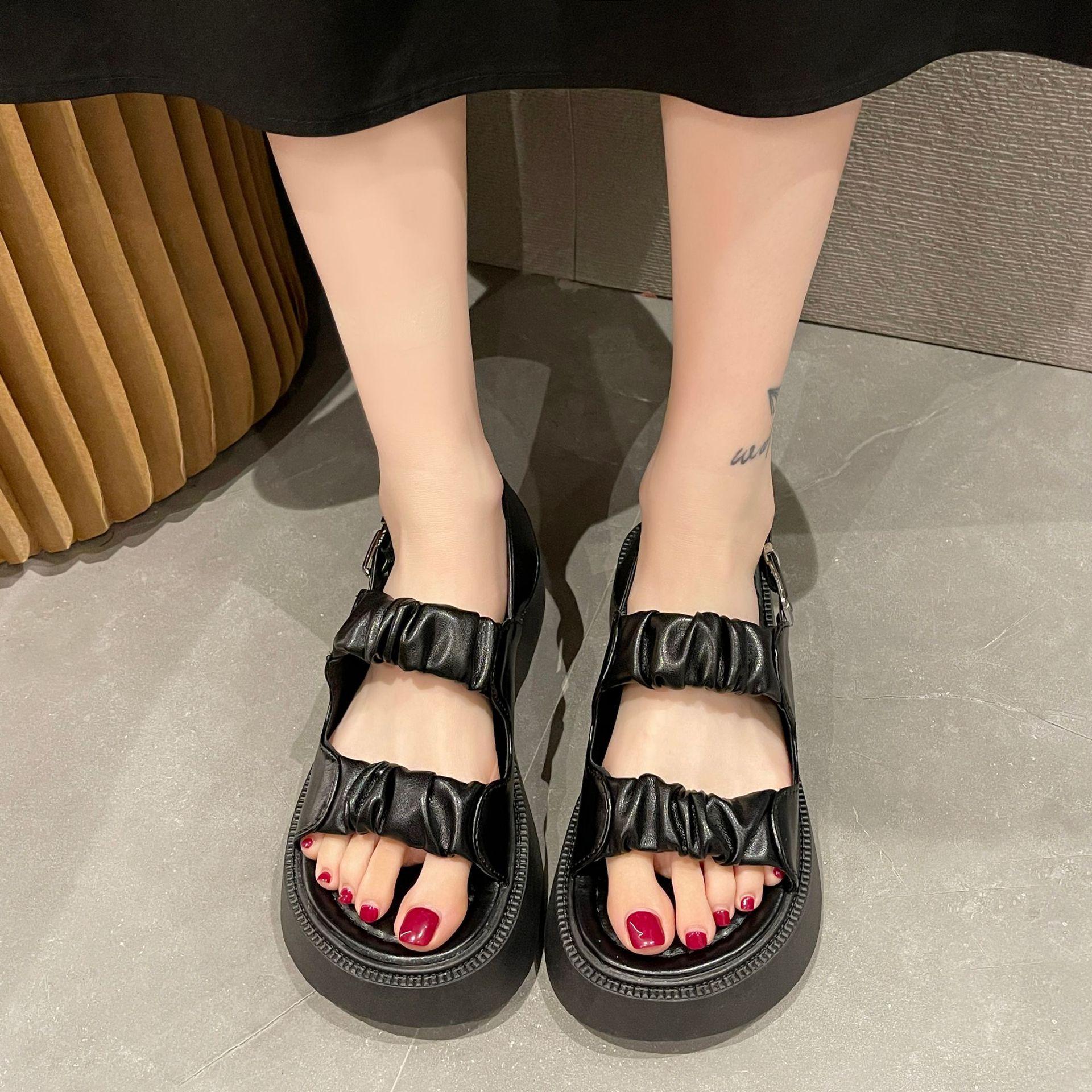 

Женские босоножки с открытым носком для пляжа 35 чёрный