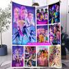 K-POP Demon Hunters Flannel Throw Blanket Huntrix Tiger Soft Warm Sofa Bed Cover Travel Camping Home Leisure for Girls Fans Gift