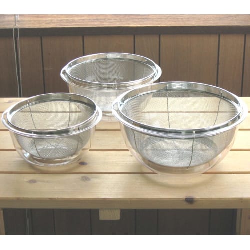[.co.jp Exclusive] Nagao Bowl Heat-Resistant Cook Bowl, 21cm, 1900ml, and Colander Set, Made in Japan