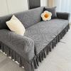 New Skirted Sofa Cover All Purpose  Four Season Anti Cat Scratch  Straight Row Three Seat Sofa Cover Cloth