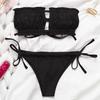 Sexy Womens Swimsuit Push-Up Sutiã Acolchoado Listrado Impressão Banho Swimwear Macacão