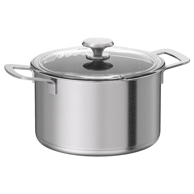 IKEA HÖGKORV Stainless Steel Pot with Lid