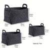 3pcs Felt Storage Bags Collapsible Household Storage Baskets with Handle for Home Clothes Toys Organization and Storage Supplies