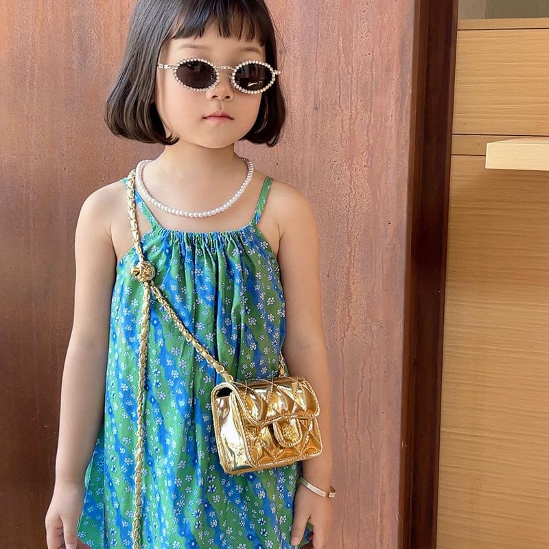Borsa a Spalla Singola, alla Moda con Motivo a Diamanti, Superficie Lucida Incisa al Laser, Borsa a Tracolla, Borsa per Bambini