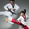 Durability Taekwondo Practice Belt Standardized Black White Polyester Weave for Athletic Performances