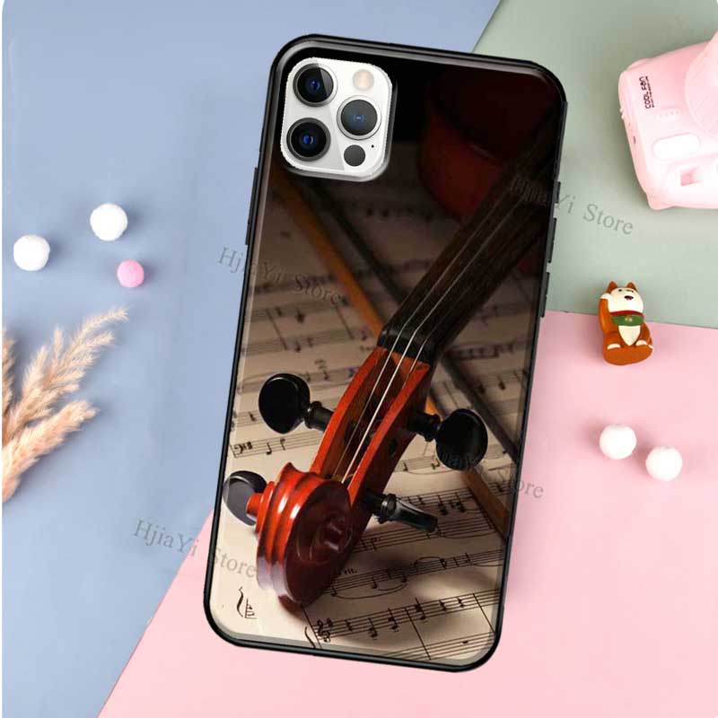Elegant Violins Bow Sheet Music Phone Case For Apple iPhone 13 11 Pro Max 12 Mini X XR XS Max 8 7 Plus SE 2020 Cover Shell