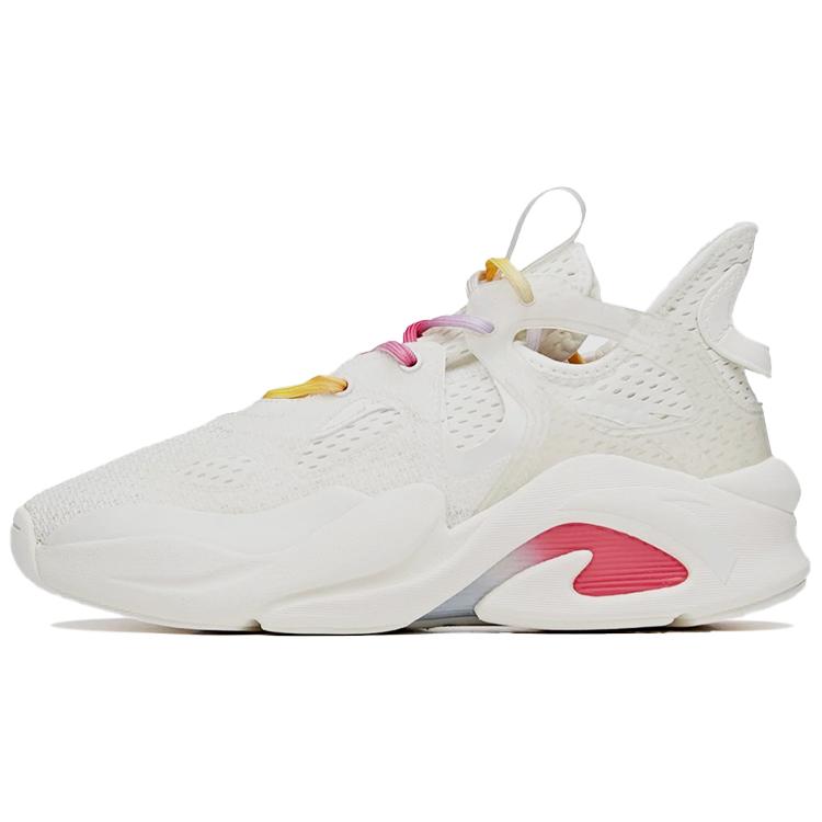 Anta Chunky Sneakers Women's Low Top Ivory White/Red 122028085-3