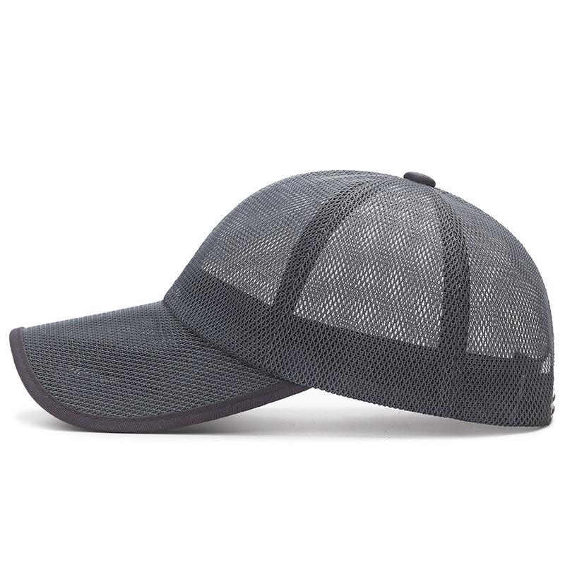 Summer Mesh Baseball Cap Men Women Breathable Sun Hat Outdoor Hollow Visor Snaps Adjustable UV Protection Hat
