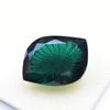 Lab-Created Green Emerald Loose Gemstone 29x22mm Fancy Shape for Jewelry Making and Gem Collections