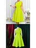 Plus Size Women's One-Shoulder Ruffle High-Waisted Evening Gown Dress
