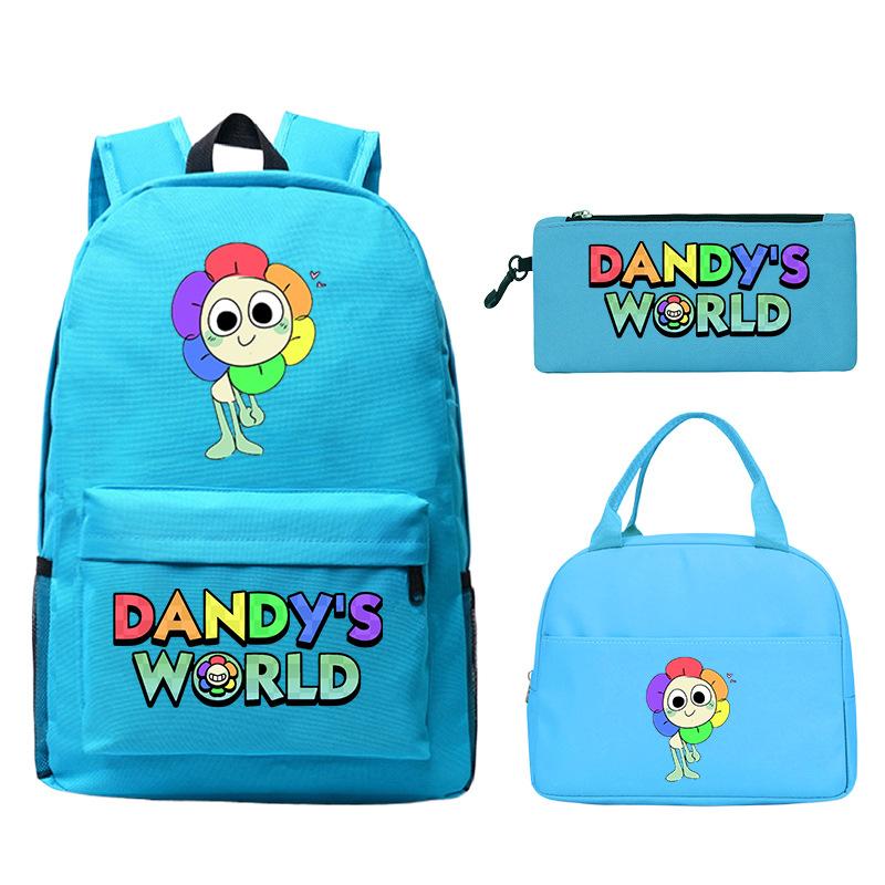 Dandy's World Game Merchandise Printed Primary and Secondary School Schoolbag Three-piece Set Foreign Trade Popular Children's Backpack