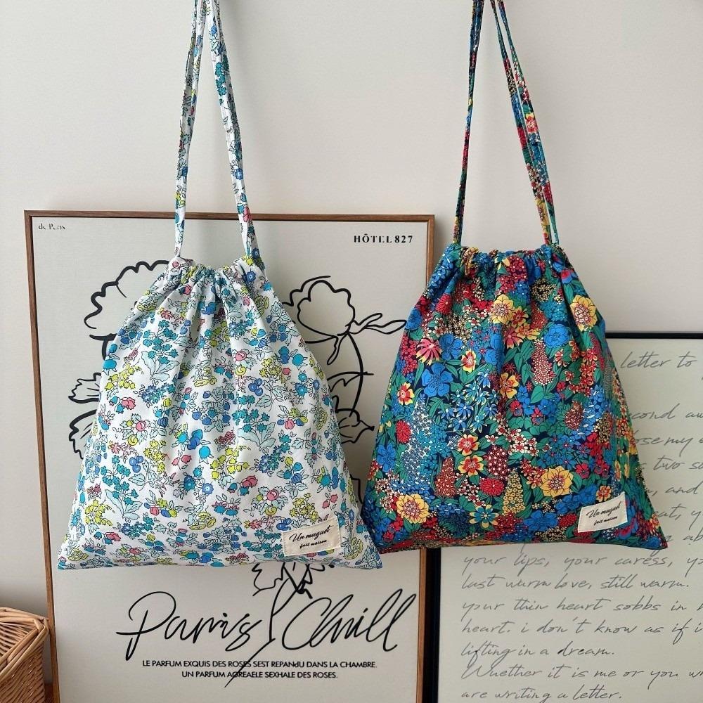 Lightweight Floral Drawstring Bag Reusable Floral Print Gift Bag Birthday Party Favors